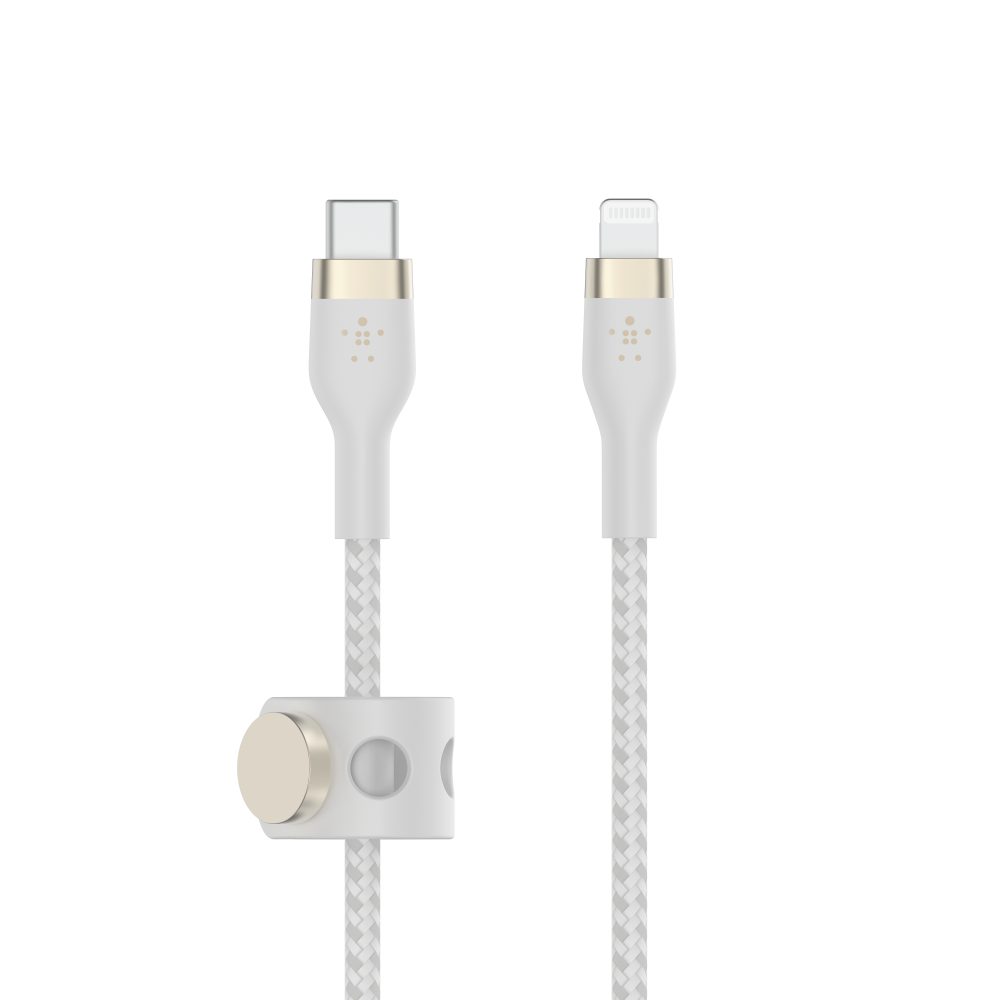 Belkin BOOST CHARGE PRO Flex USB-C to Lightning - Braided Silicone Cable 2M - White