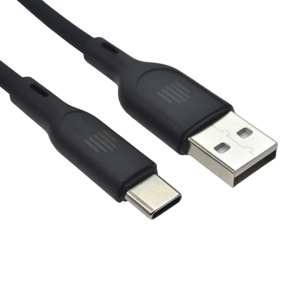 Deviced Cable USB-A to USB-C silicone 1.25m - Black - Image 3