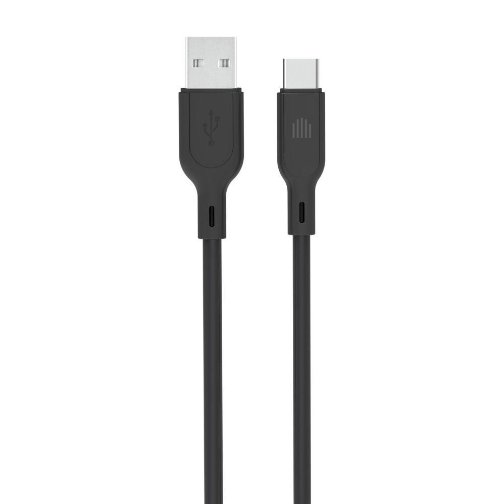 Deviced Cable USB-A to USB-C silicone 1.25m - Black - Image 2