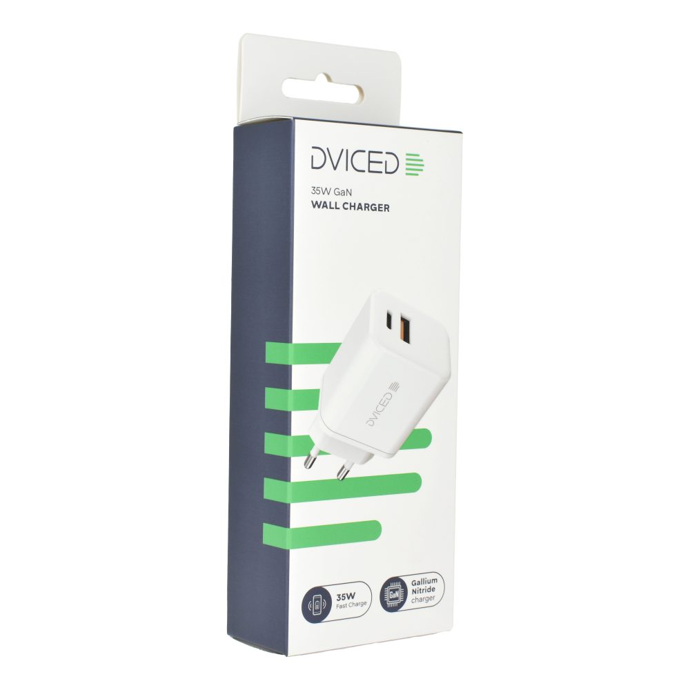 Dviced Wall charger 35W GaN 1 USB-A, 1 USB-C EU - White - Image 2