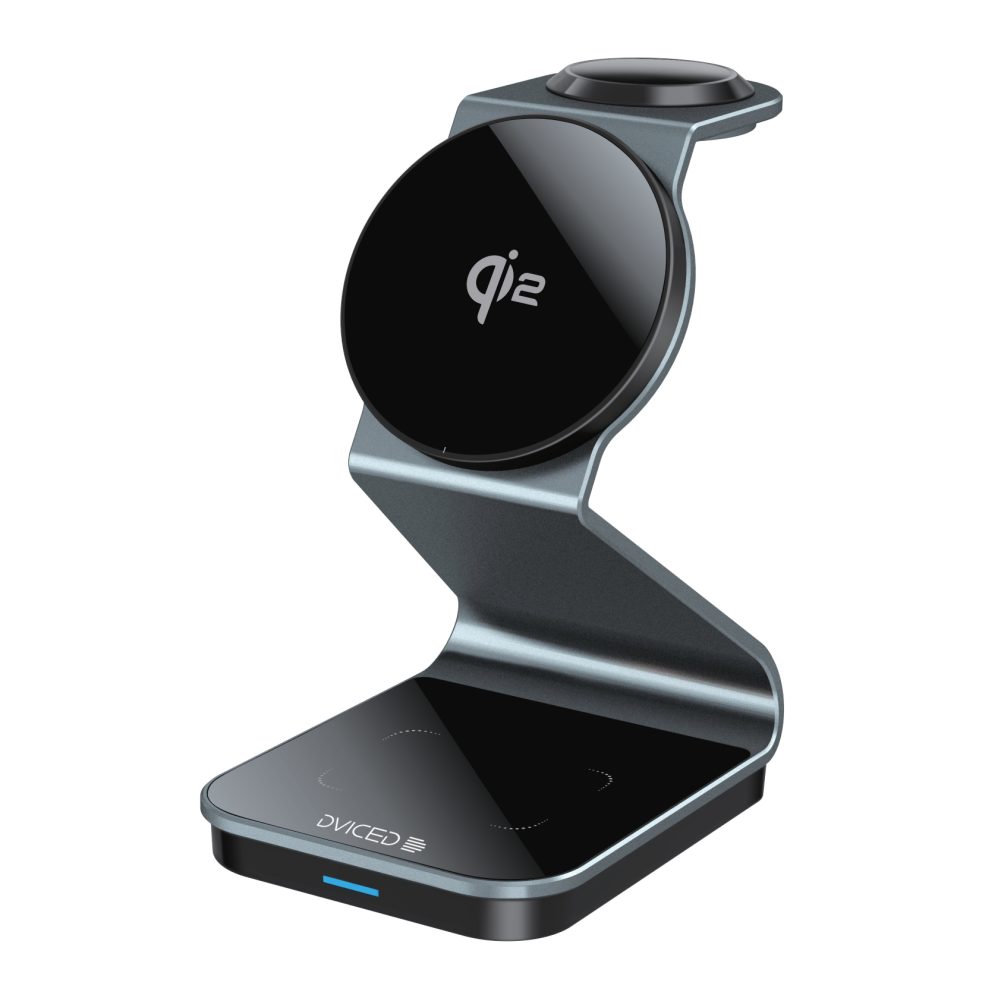 Dviced 3-in-1 Magnetic Qi2 wireless charger stand w cable, wall charger