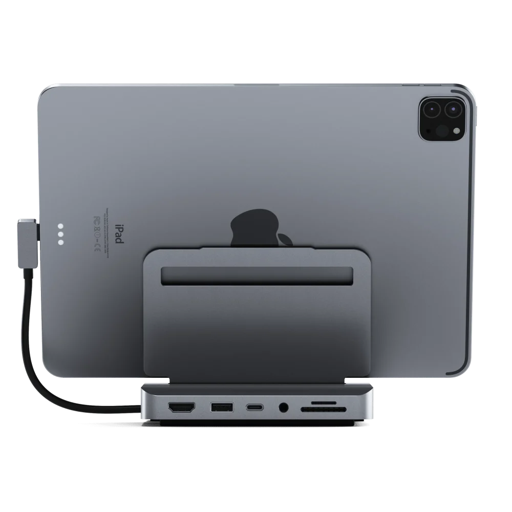 Satechi Aluminium Stand & Hub for iPad Pro (USB-C PD up to 60W,4K HDMI(60Hz),USB-A,SDcard, audio 3.5mm ) - Image 2