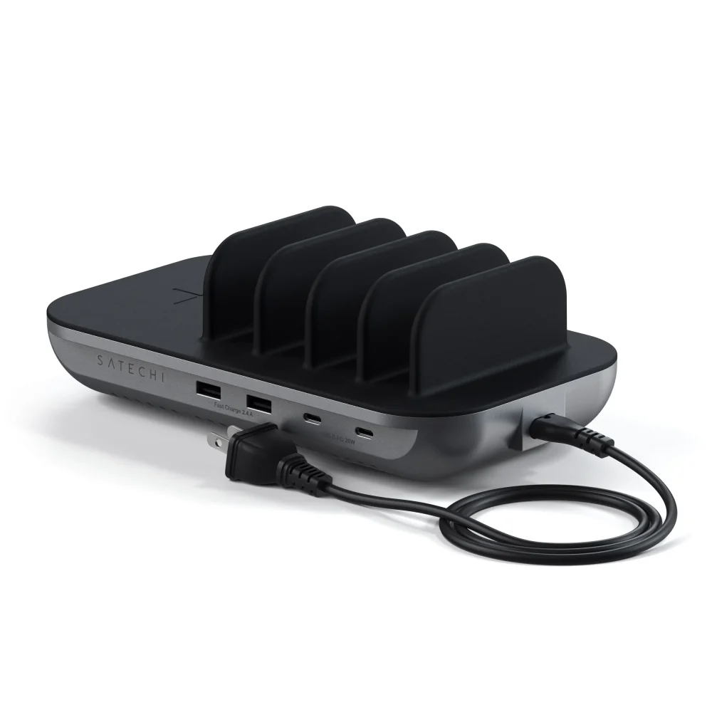 Satechi Dock 5 Multi device charging station with EU plug (2xUSB-C PD 20 W, 2x USB-A 12W, Wireless) - Image 2