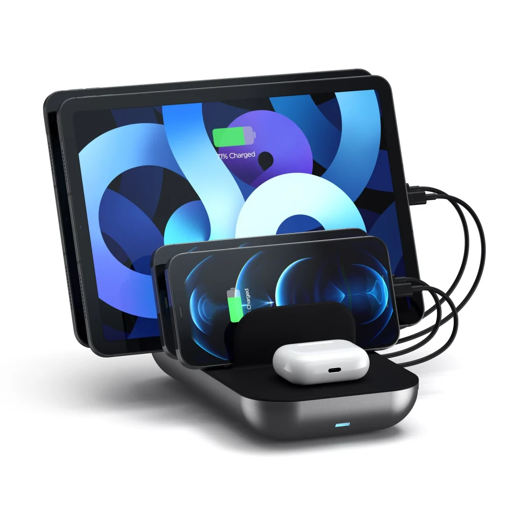 Satechi Dock 5 Multi device charging station with EU plug (2xUSB-C PD 20 W, 2x USB-A 12W, Wireless) - Image 4
